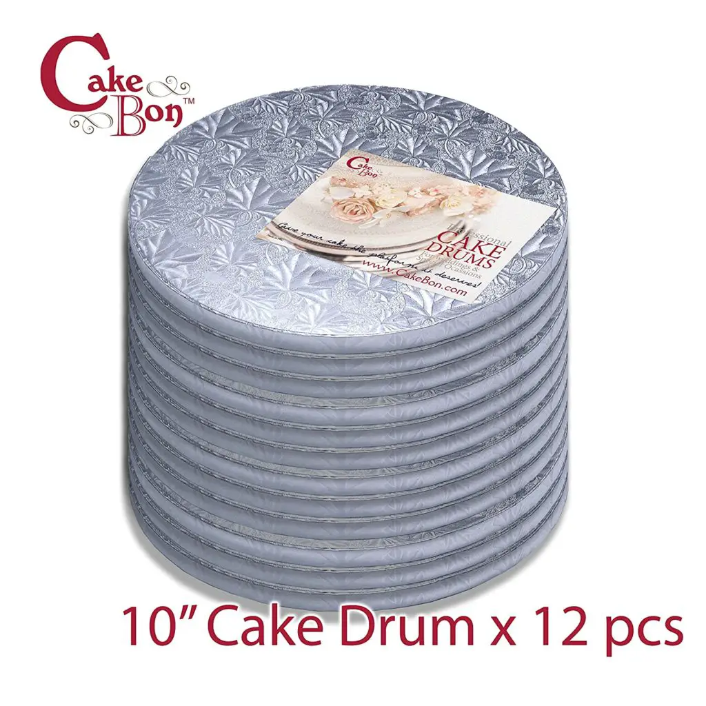 Cake drums - Cake Drums Round 10 Inches - (Silver, 12-Pack) - Sturdy 1/2 Inch Thick - Professional Smooth Straight Edges - Free Satin Cake Ribbon 12-pack Round - SILVER (Smooth Edge) - Image 1