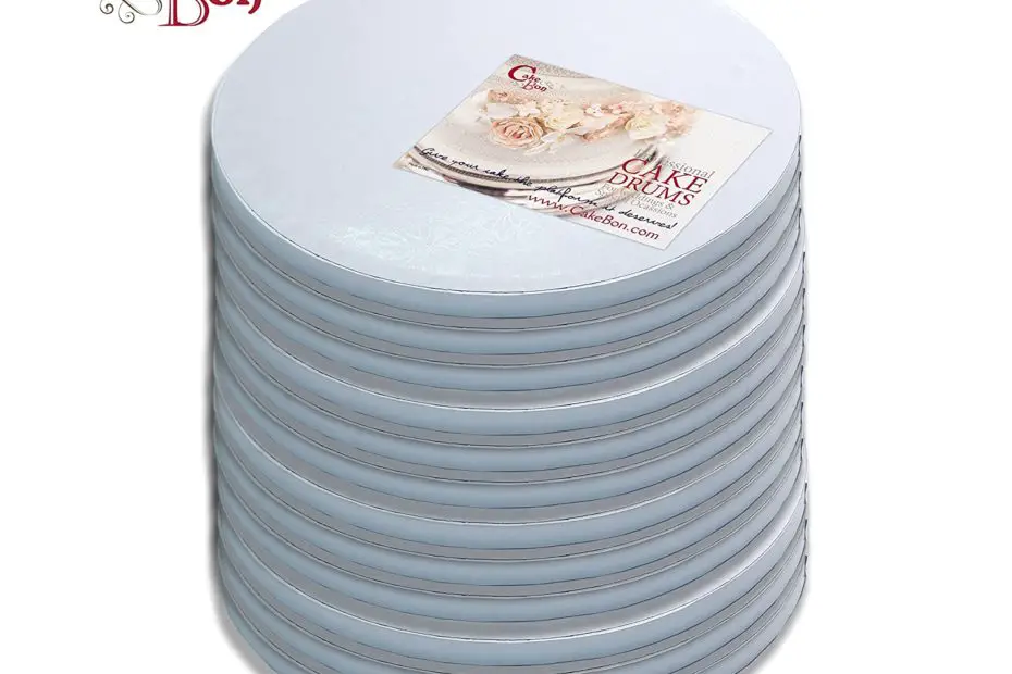 Cake drums - Cake Drums Round 10 Inches - (White, 12-Pack) - Sturdy 1/2 Inch Thick - Professional Smooth Straight Edges - Free Satin Cake Ribbon 12-pack Round - WHITE (Smooth Edge) - Image 1