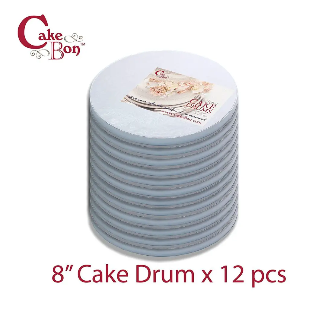 Cake drums - Cake Drums Round 8 Inches - (White, 12-Pack) - Sturdy 1/2 Inch Thick - Professional Smooth Straight Edges - Free Satin Cake Ribbon - Image 1